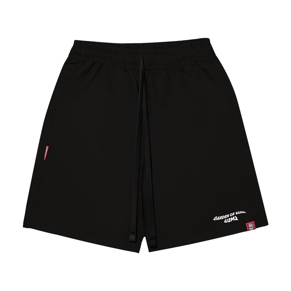Quần short thể thao in logo U2M2 - chất liệu vải dù - 3 màu đen, nu, xanh rêu - Ủn Ủn Meo Meo