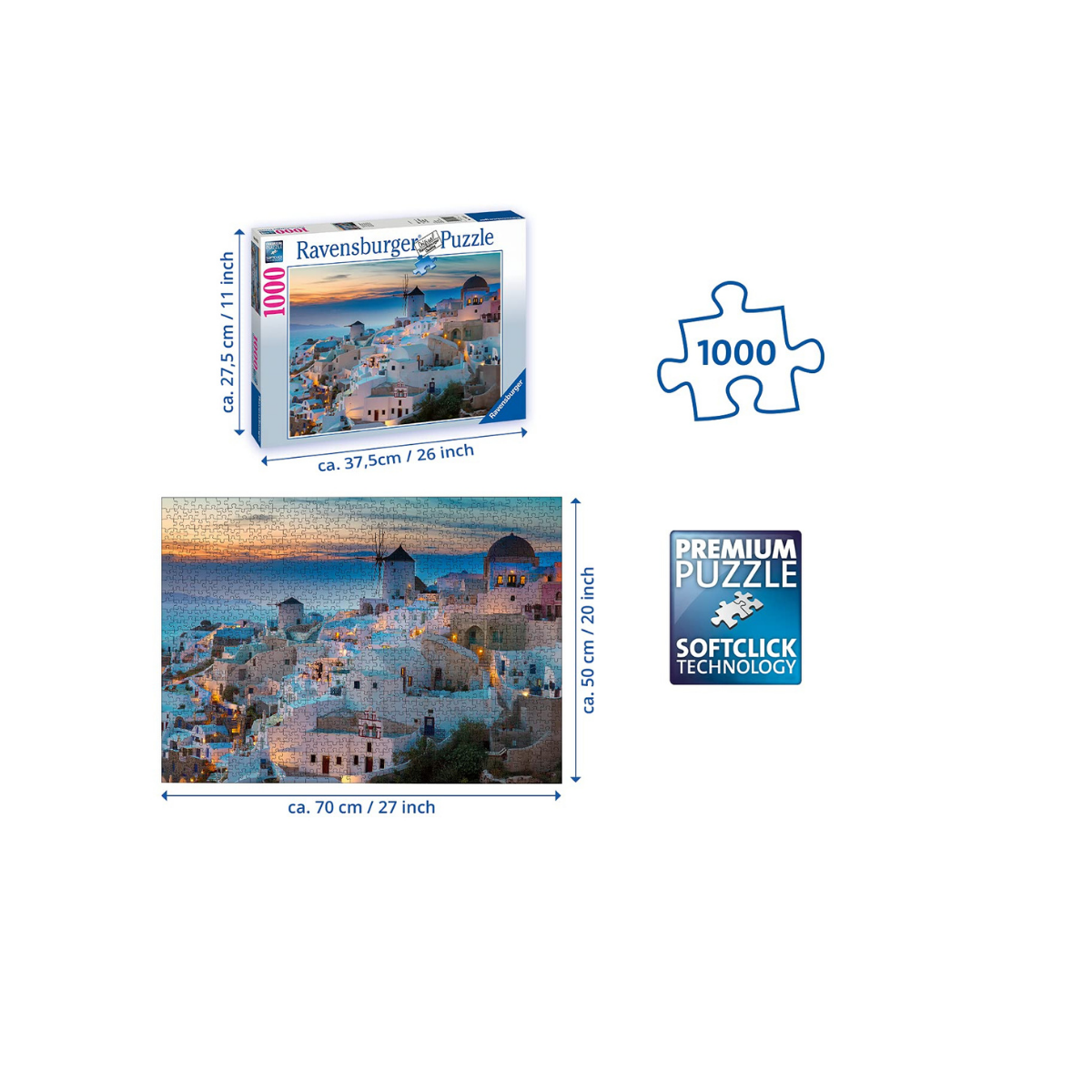 Xếp hình puzzle Santorini 1000 mảnh RAVENSBURGER 196111