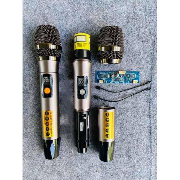 BỘ MICRO + BO CHO LOA KÉO ĐỔI ĐƯỢC KÊNH A-B SÓNG XA ỔN ĐỊNH THÂN KIM LOẠI MÀU XÁM CAO CẤP T630