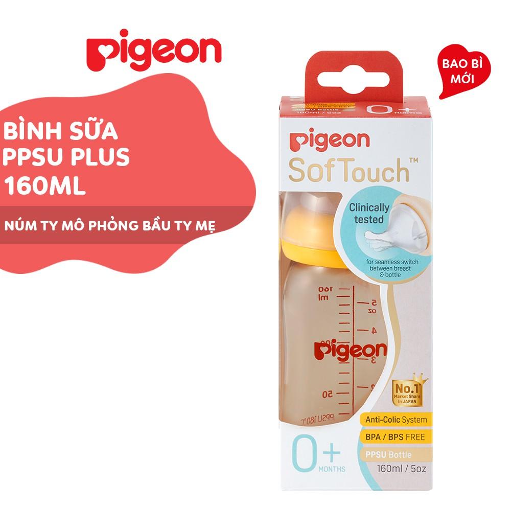 Hình ảnh Bình sữa cổ rộng PPSU Plus Pigeon 160ml/ 240ml