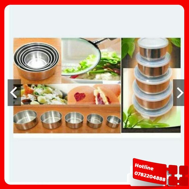 Bộ 5 Bát Inox Có Nắp Đậy Tiện Ích - Loại Tốt