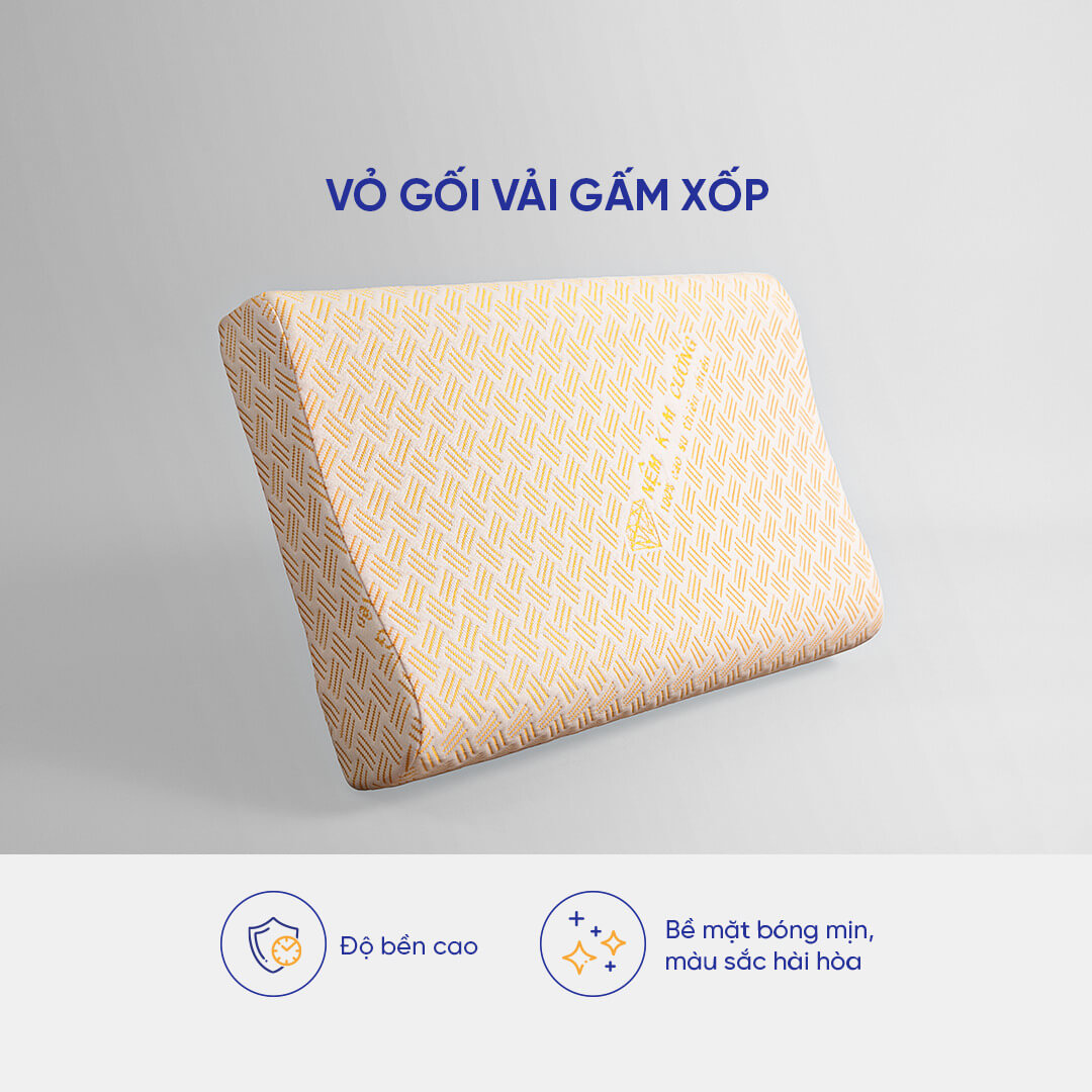Gối Cao Su Kim Cương Lượn Sóng 39x59x10cm