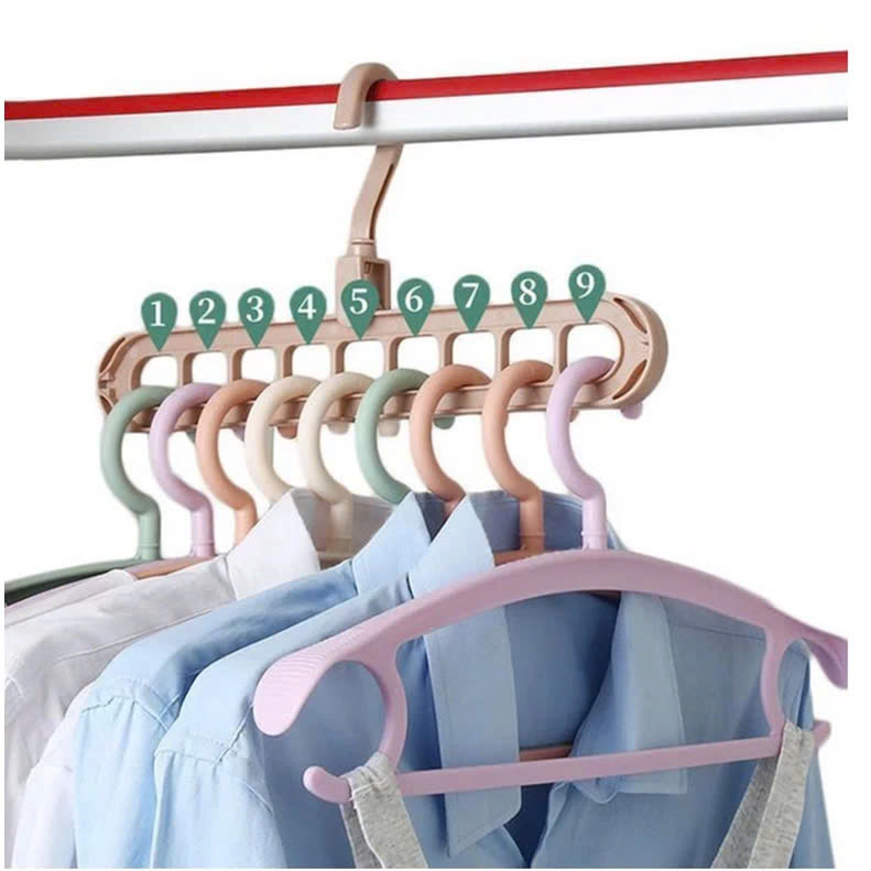 Combo 10 MÓC TREO QUẦN ÁO ĐA NĂNG THÔNG MINH 9 LỖ - HENRYSA