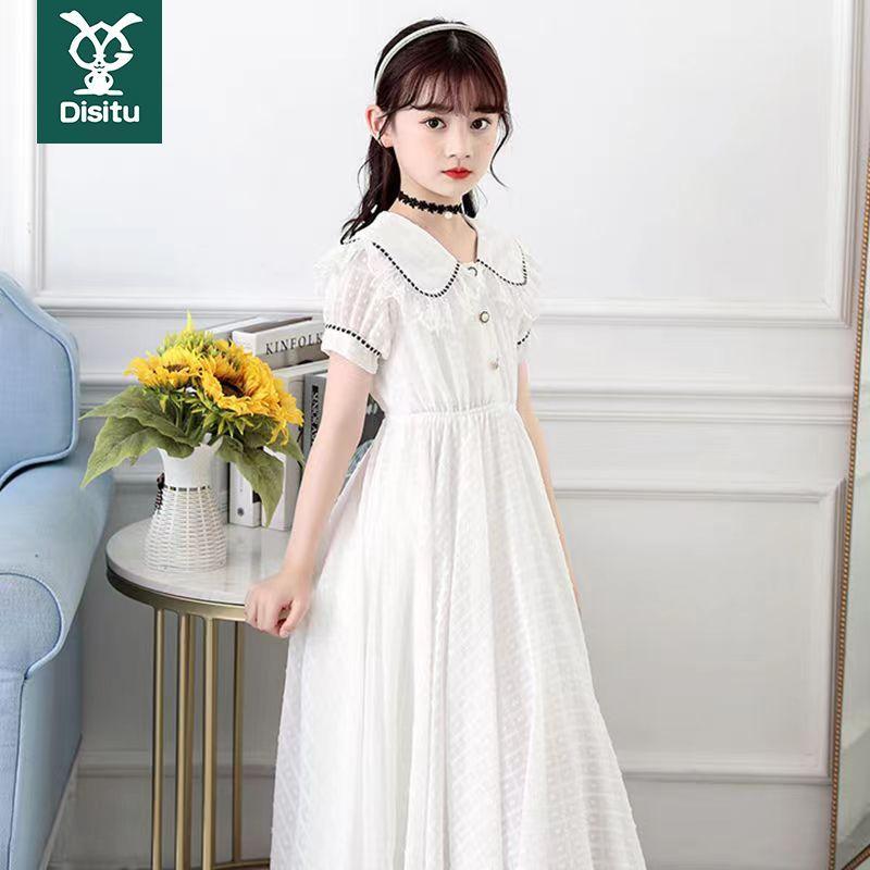 SHUANGYAN Dees thỏ cô gái ăn 2023 mùa hè trung bé lớn váy công chúa phong cách phương Tây cô gái học sinh trung học chiffon đầm