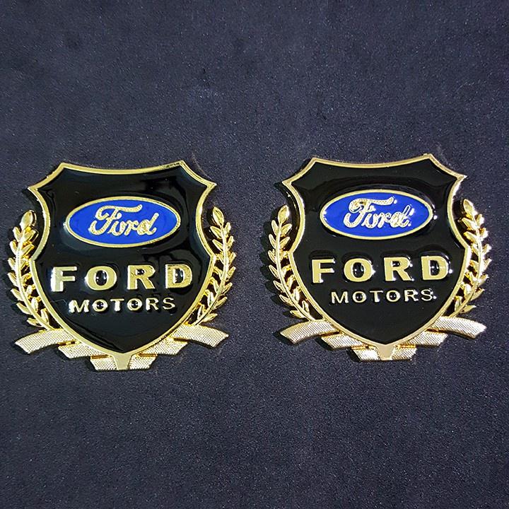 Bộ 2 Logo bông lúa nổi Ford dán trang trí Ngoại thất ô tô