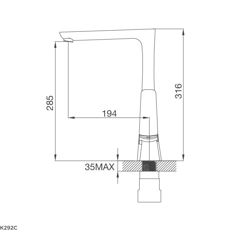 Vòi Rửa Chén Malloca K292C - 2 Nguồn Nóng Lạnh - Đồng Mạ Chrome - Hàng Chính Hãng