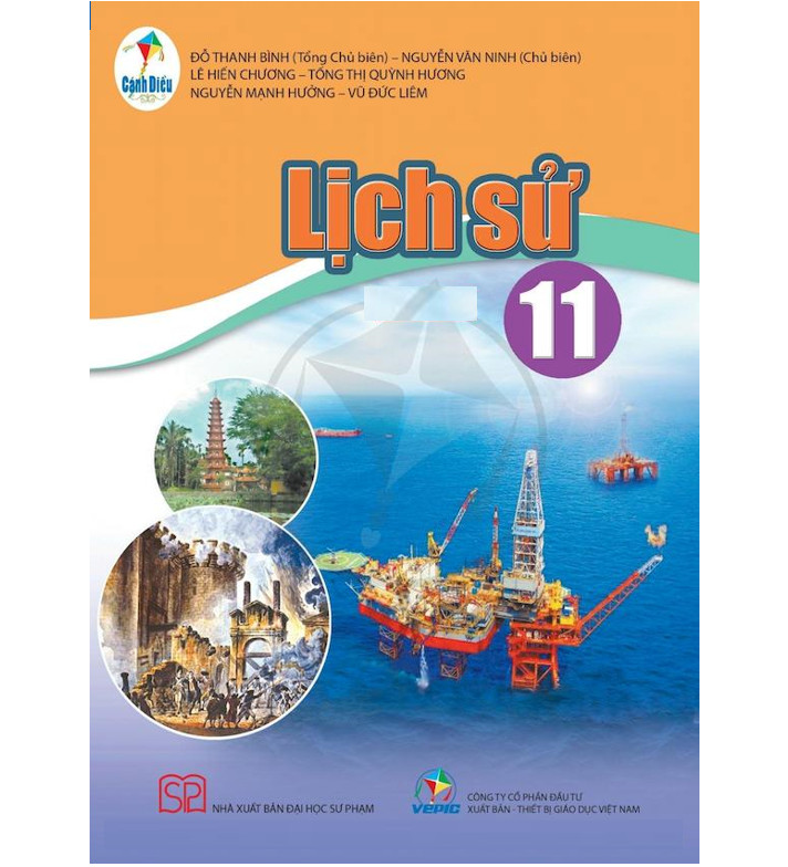 Lịch Sử 11 Cánh Diều và 2 tập giấy kiểm tra kẻ ngang vỏ xanh