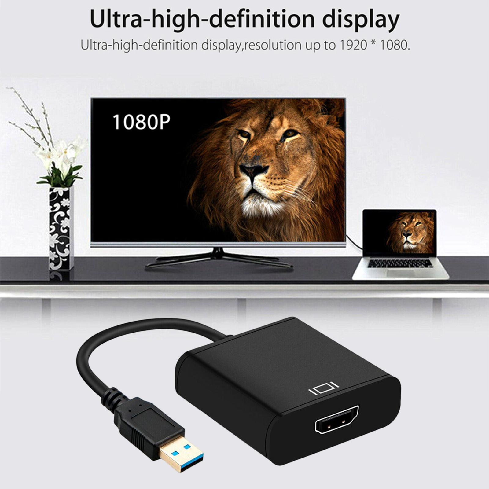 1080P 60Hz USB 3.0 to Audio Video Adapter Video Output for Laptop