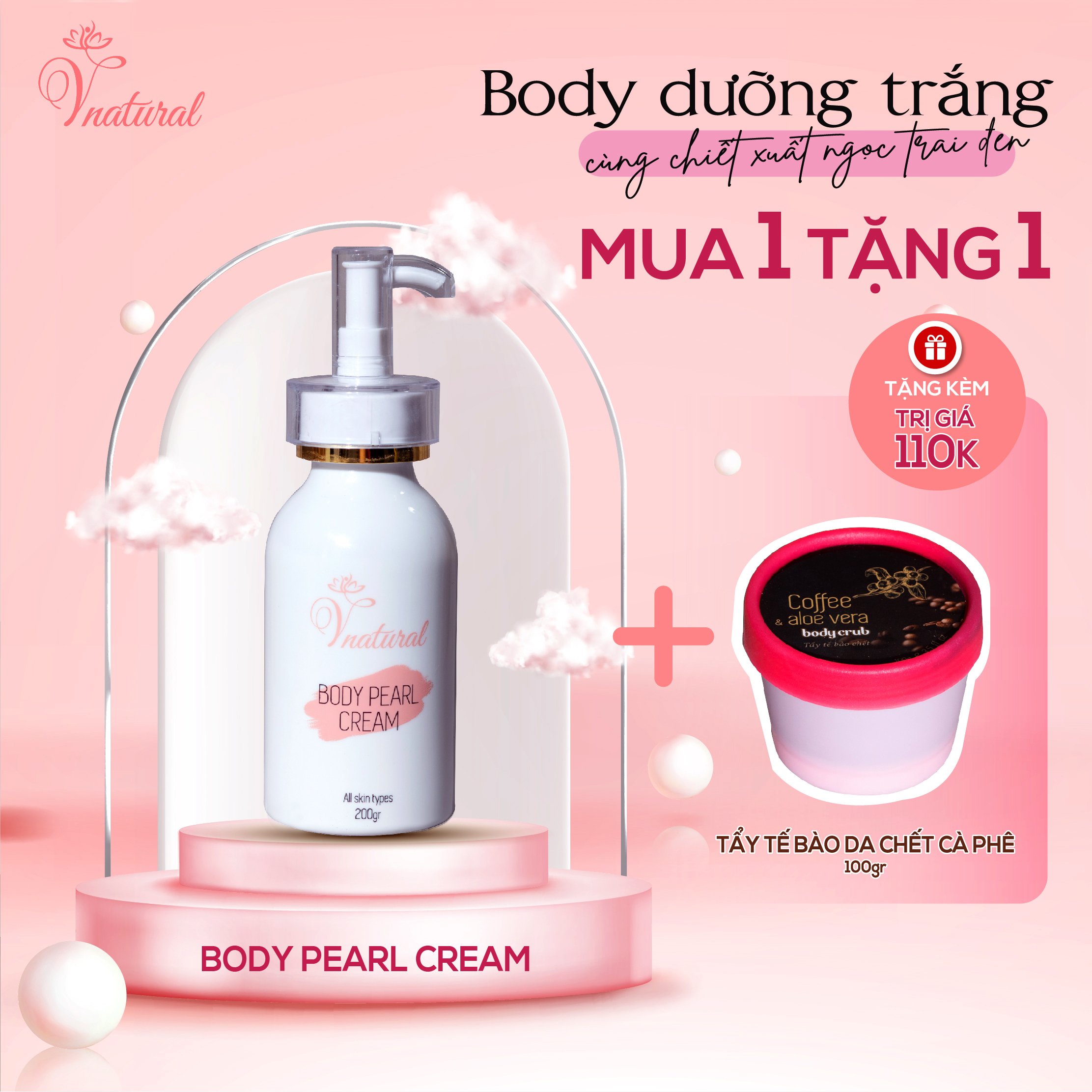 Kem Dưỡng Trắng Da, Chống nắng BODY PEARL (200gr)