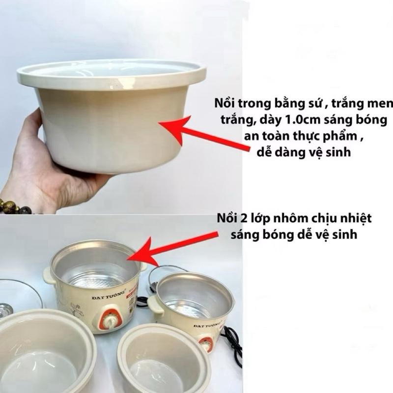 [AnhOtShop] Nồi Kho Cá Nấu Chậm Đạt Tưởng 1.5L – Lòng Sứ Dày, Giữ Nhiệt Tốt, Kho Cá Không Bị Vỡ, Tiết Kiệm Điện, Bền Hơn Loại Thường