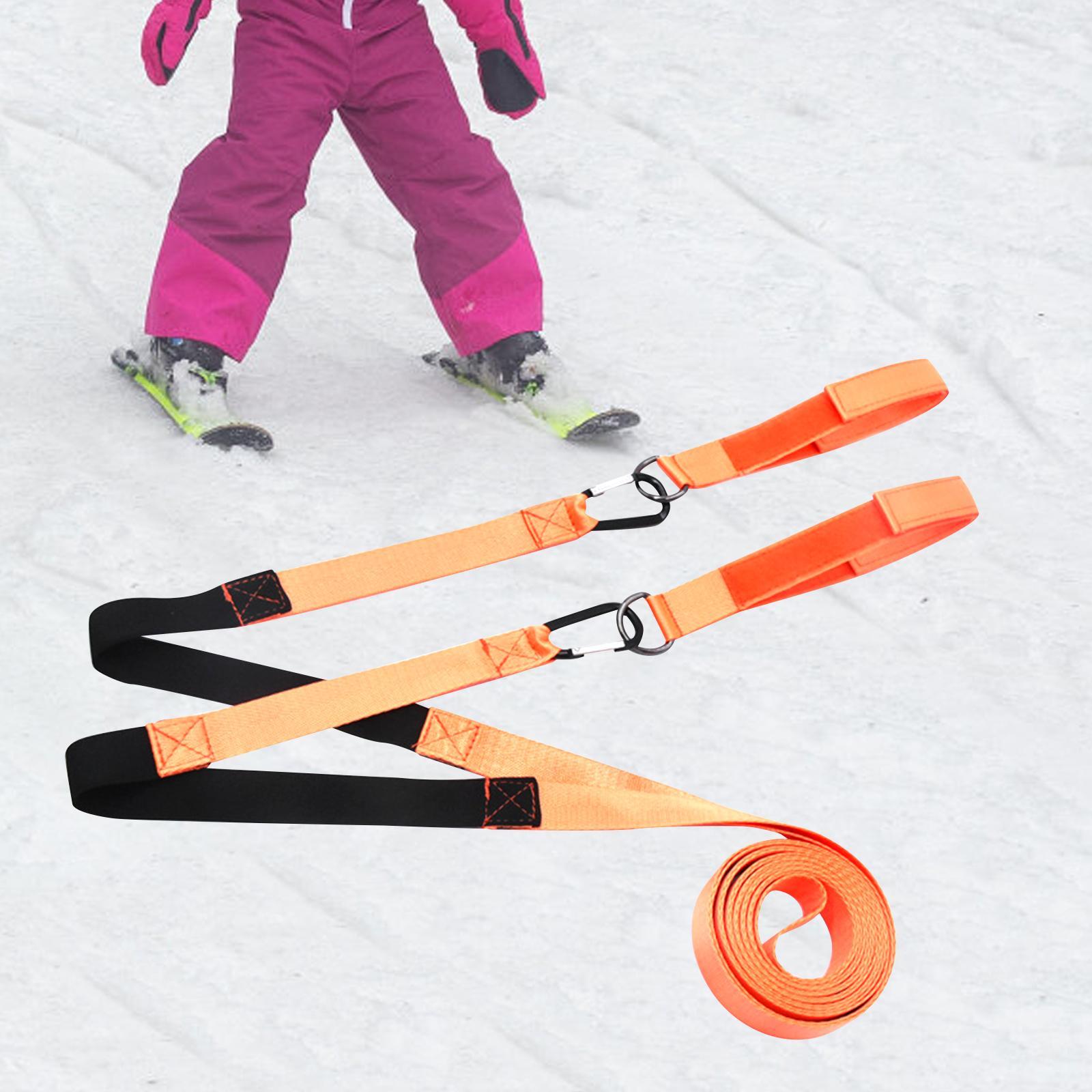 Kids Ski Training Harness Ski Training Belt Snowboard Safety Belt Beginner with Hook and Buckle Secure Connection Portable Ski Trainer Strap