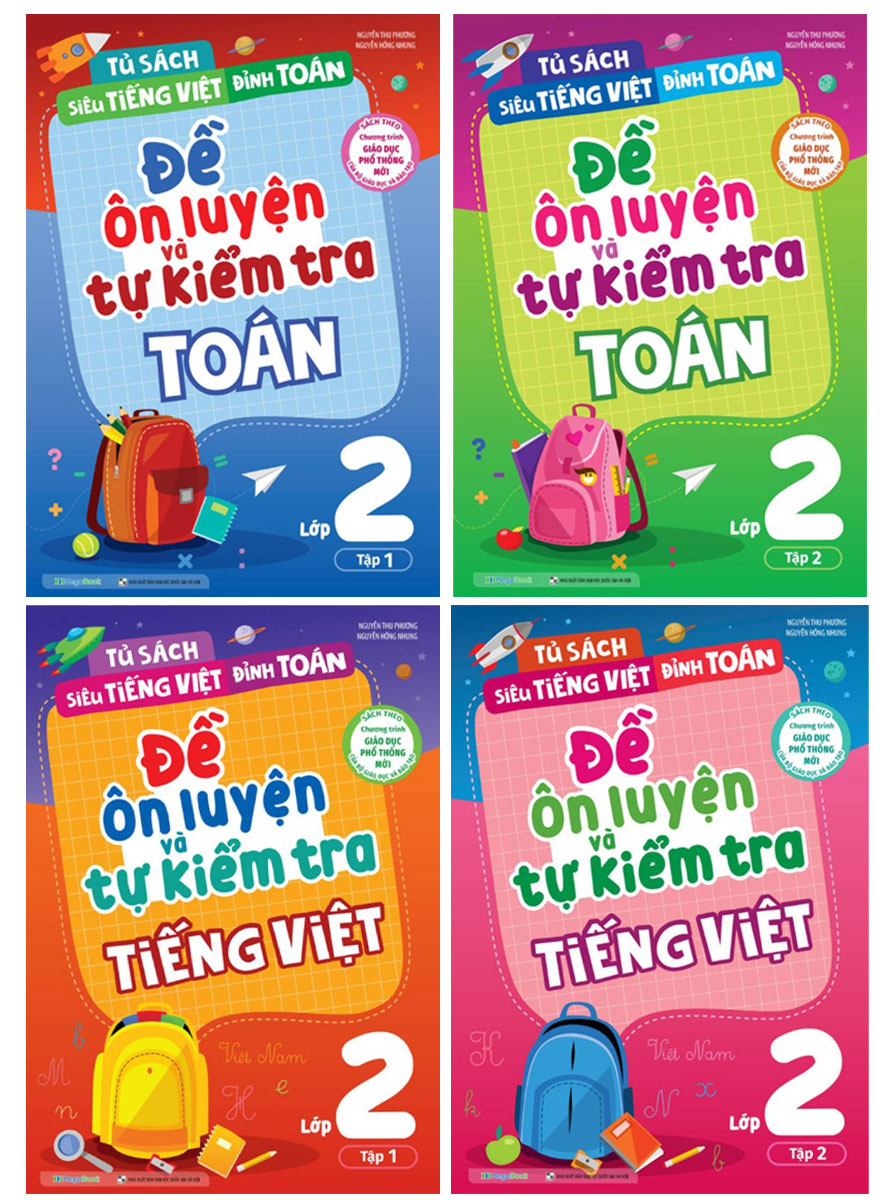 Combo Đề Ôn Luyện Và Tự Kiểm Tra Toán + Tiếng Việt Lớp 2 (Bộ 4 Cuốn) _MEGA