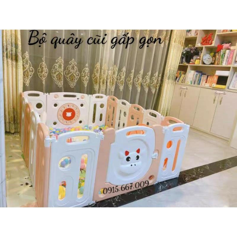 Bộ quây cũi Nhựa Gấp Gọn nguyên sinh Tặng Thảm,Bóng (GIAO 2H HCM)