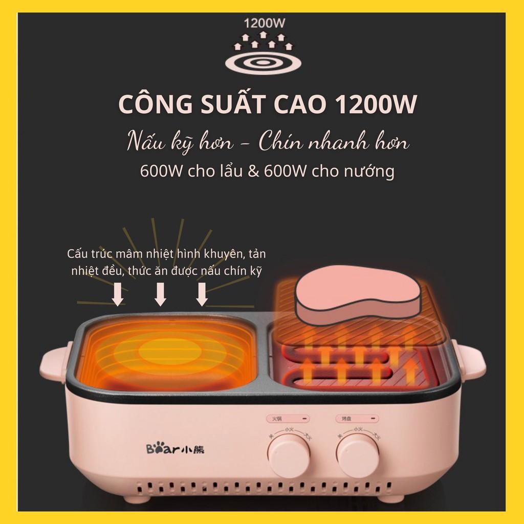 Bếp Lẩu Nướng Mini 2in1 Đa Năng Chính Hãng BEAR DKL-C12D1