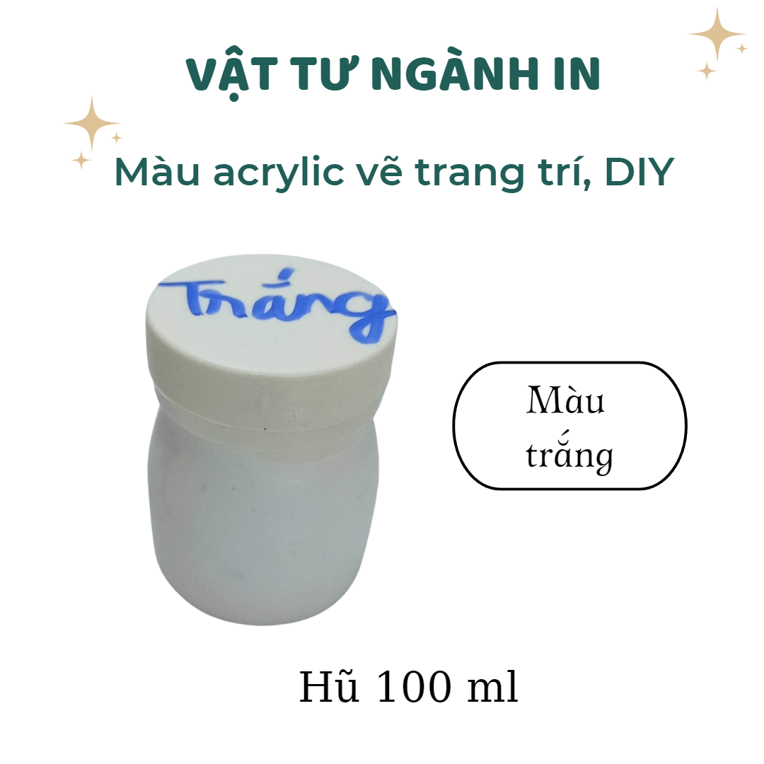 Màu acrylic 100ml vẽ lên giày, vải, túi, tranh giấy, vải toan