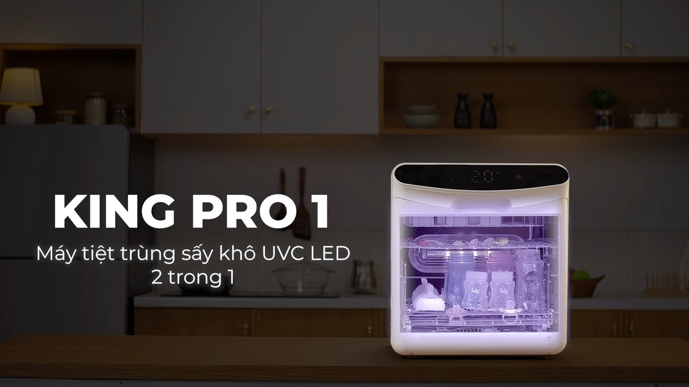 MÁY TIỆT TRÙNG SẤY KHÔ UVC LED 2 TRONG 1 35L - KING PRO 1 FB4816SL