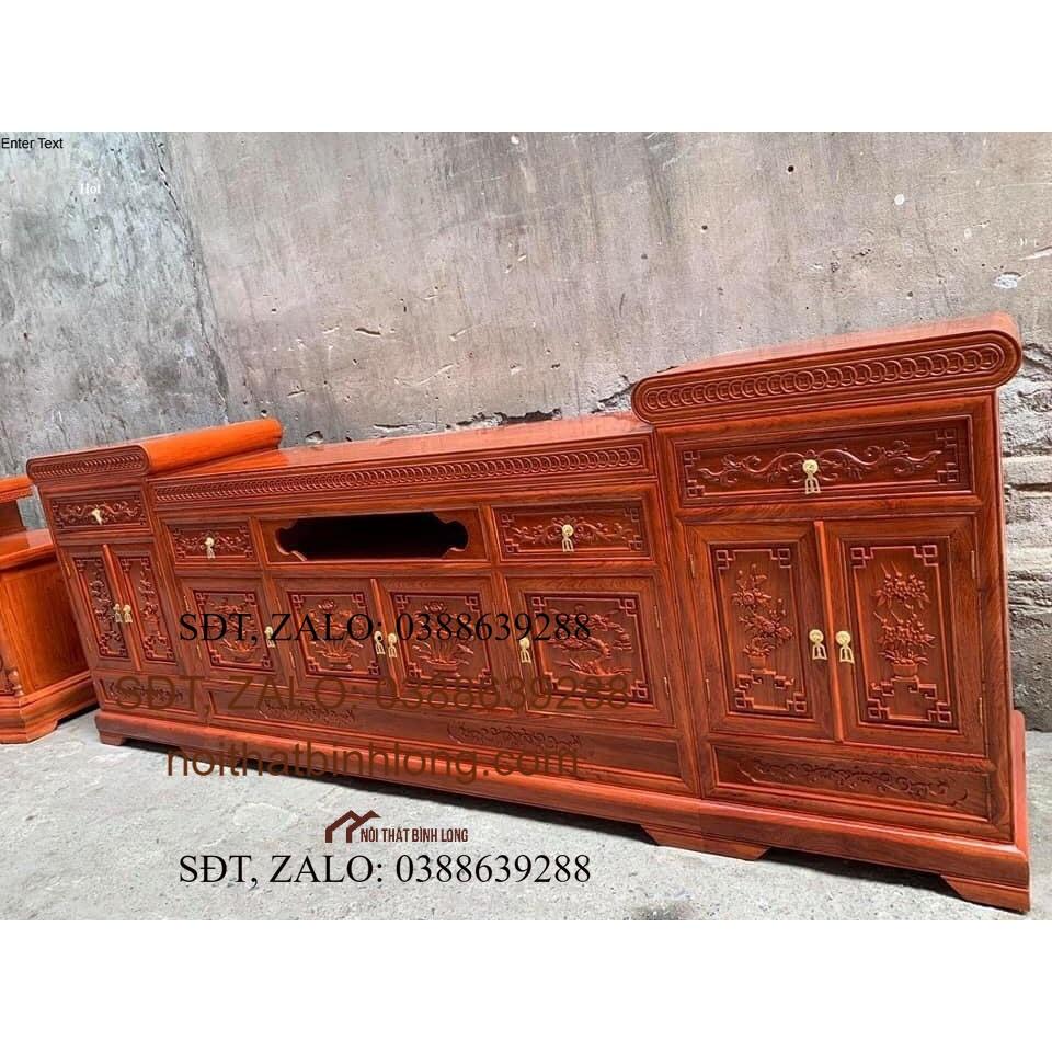 Kệ tivi mõ gỗ hương đá