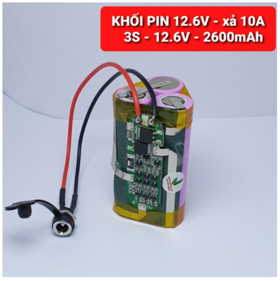 KHỐI PIN TAM GIÁC 3S 12V 2600mah XẢ 10A