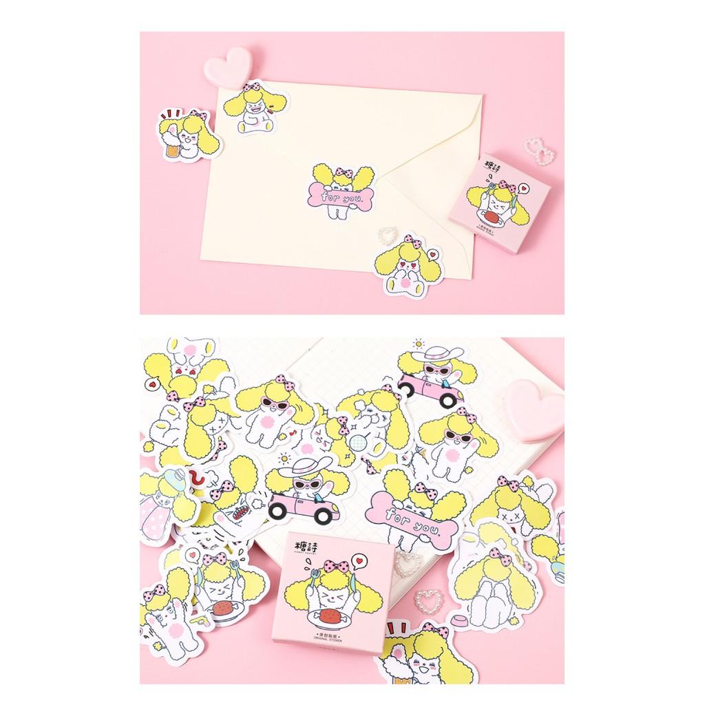 Hộp 45 miếng dán sticker Cún vàng M093