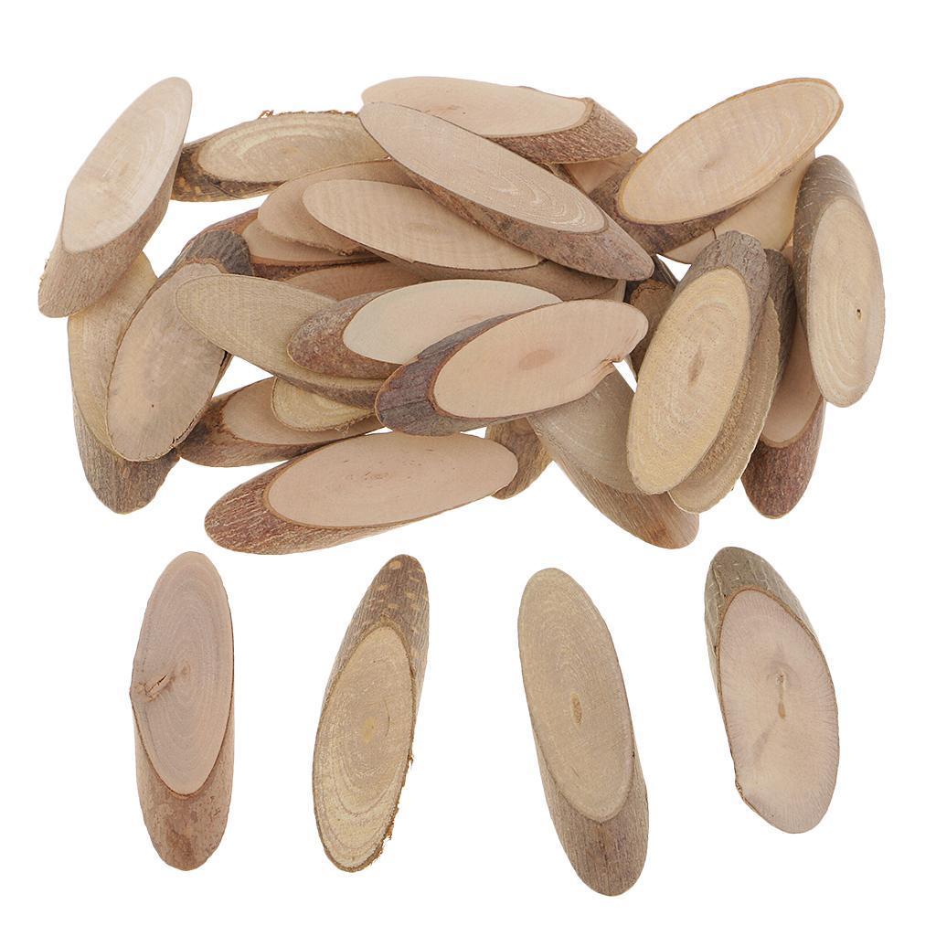 2x 30x Oval Wood Log Slices for DIY Art Craft Wedding Centerpieces Decorations