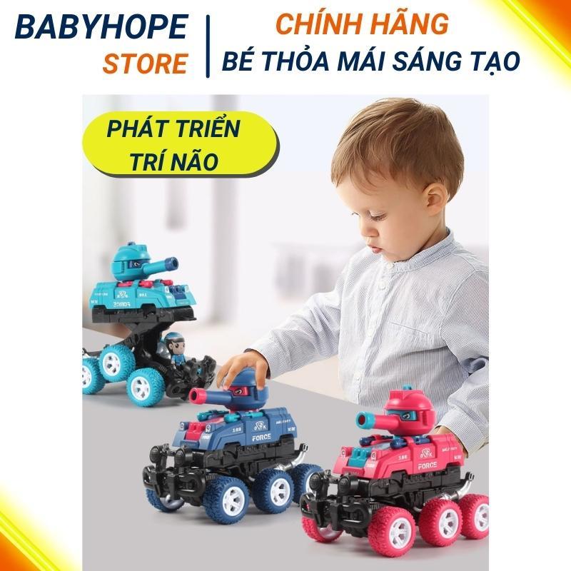 Xe ô tô địa hình quán tính, bánh đà cho bé kết hơp súng bắn đạn nhựa an toàn