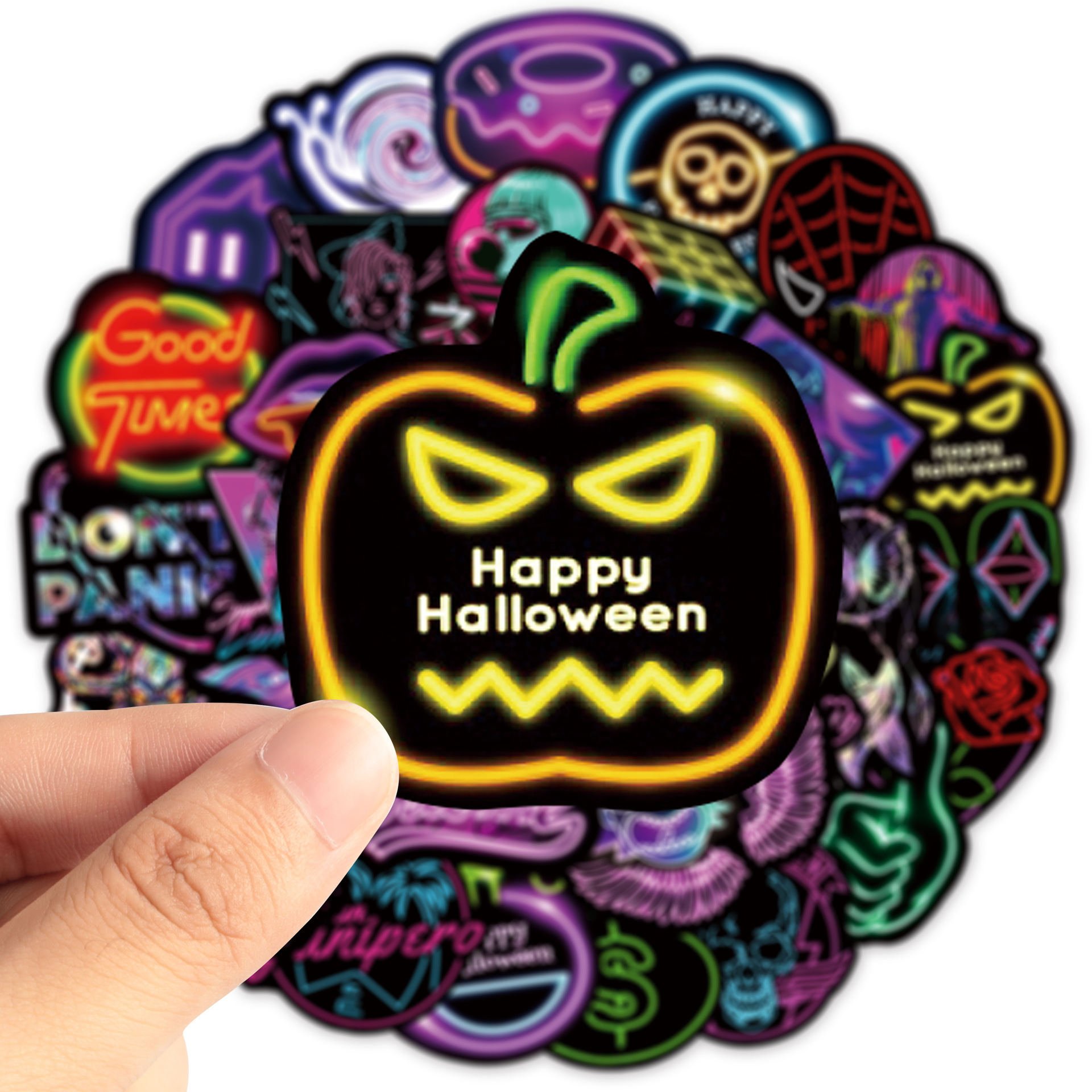 50 hình dán Sticker Neon không thấm nước dán laptop, nón bảo hiểm, xe, điện thoại, vali.. hình rời không lặp lại