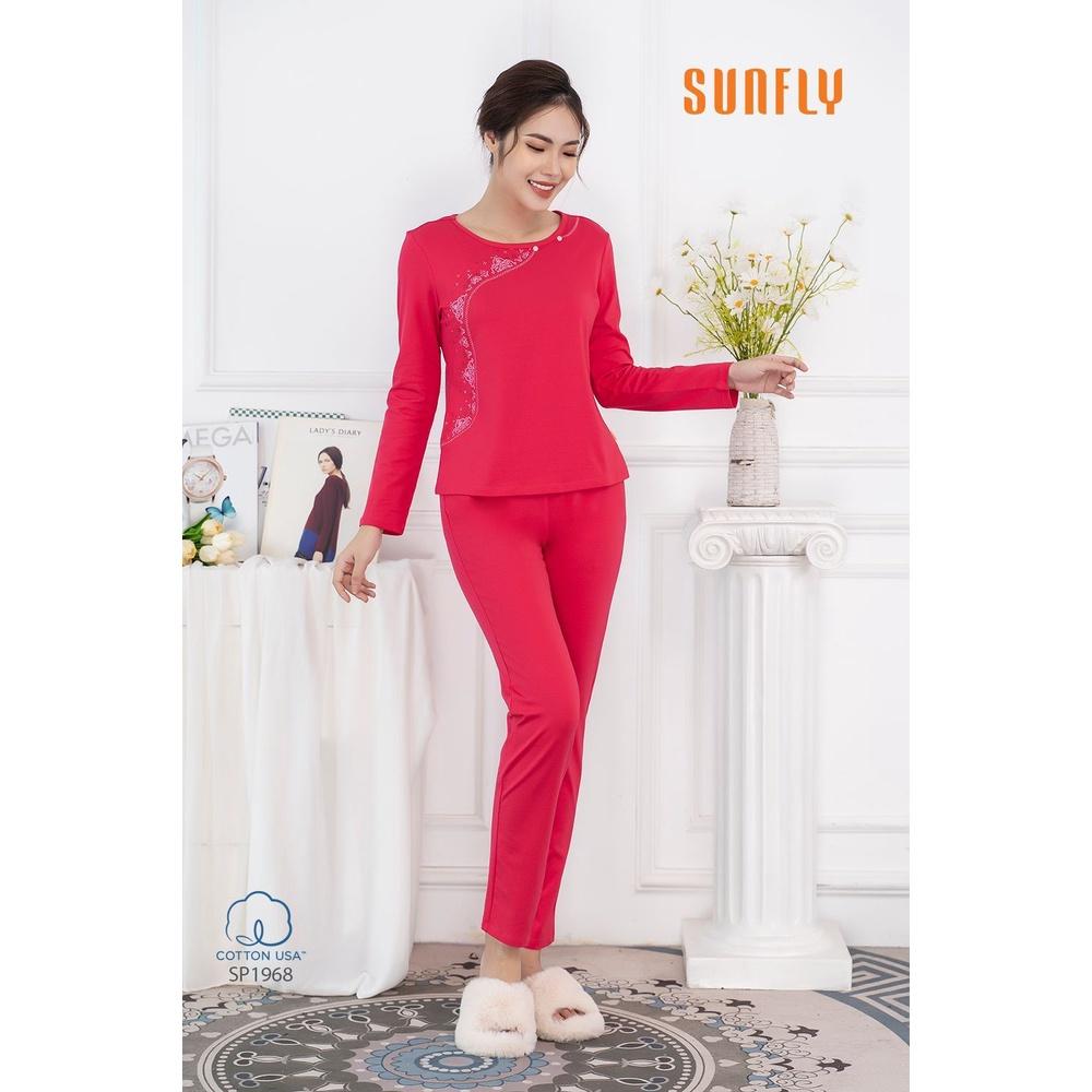 SP1968 ĐỒ BỘ MẶC NHÀ COTTON ÁO DÀI QUẦN DÀI