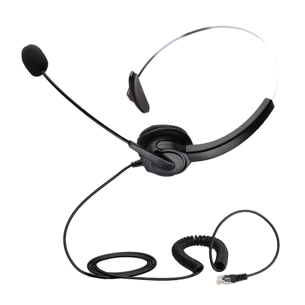 Call Center Hands-free Headsets RJ9 Headphone Monaural Microphone For Office