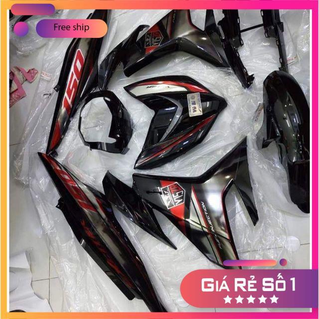 Tem rời dành cho xe ex 150 Y15zr đỏ đen chất liệu Crom