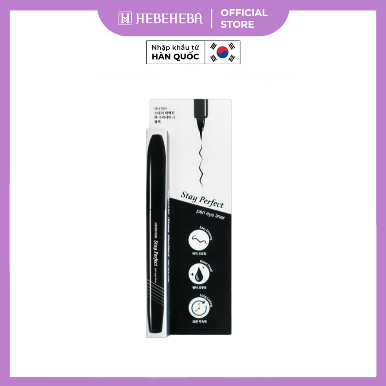 BÚT KẺ MẮT NƯỚC SIÊU NÉT – KHÔNG TRÔI HEBEHEBA STAY PERFECT PEN EYE LINER (BLACK)