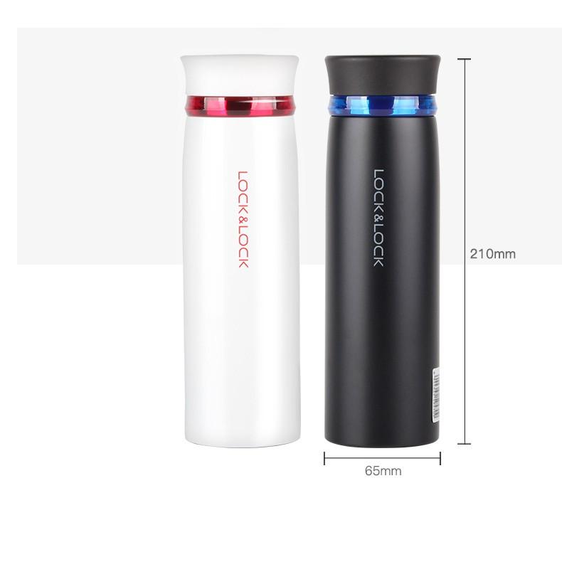 Bình giữ nhiệt Lock&Lock 450ml Feather Light LHC4131 - Hàng chính hãng, bằng thép không gỉ, có lưới lọc trà - Hapos
