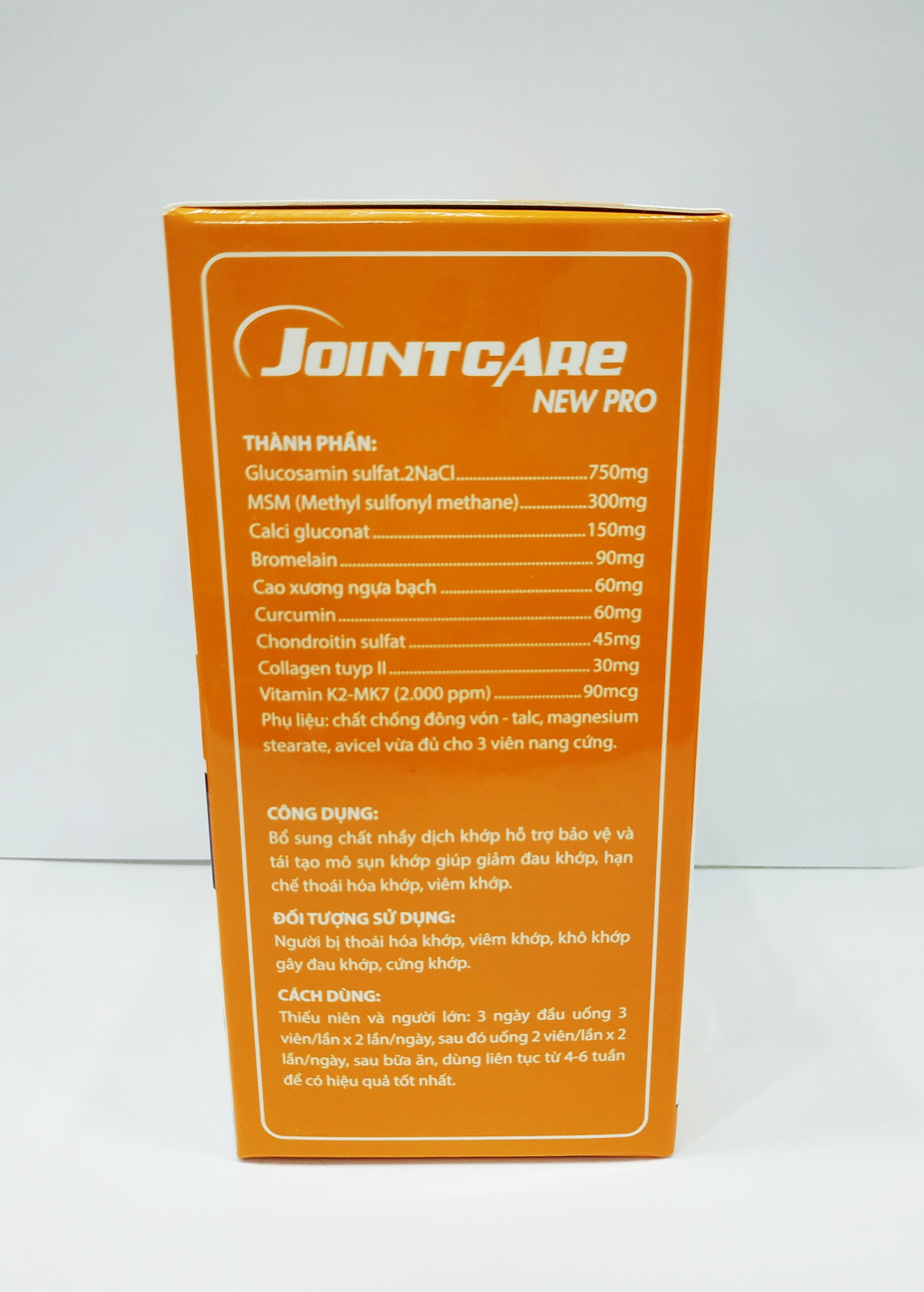 VIÊN UỐNG BỔ XƯƠNG KHỚP JOINTCARE NEW PRO - BỔ SUNG GLUCOSAMIN, COLLAGEN TUÝP 2 - GIẢM ĐAU XƯƠNG KHỚP - GIẢM THOÁI HÓA KHỚP - TĂNG TIẾT DỊCH LÀM TRƠN Ổ KHỚP - LỌ 50 VIÊN