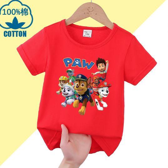 Áo thun cotton bé trai in hoạt hình paw patrol biệt đội cứu hộ