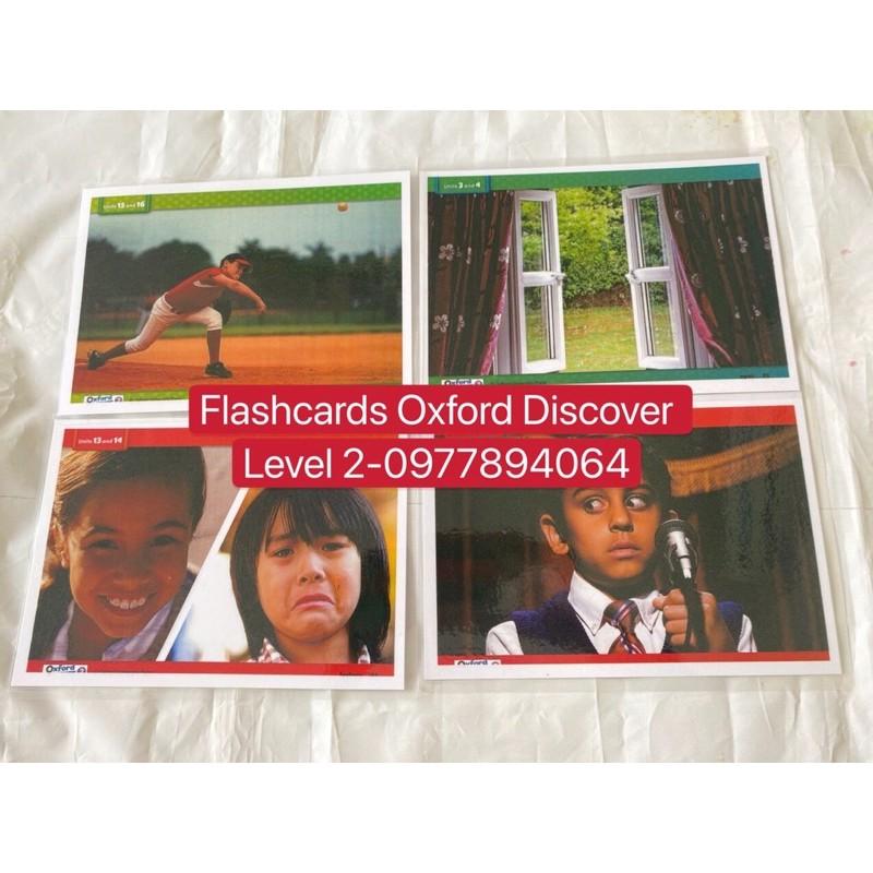 Flashcards Oxford Discover Level 2- Thiết kế 2 mặt - ép plastics bền đẹp