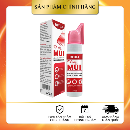 Xịt Rửa Mũi DFOLI Phòng Ngừa Và Hỗ Trợ Giảm Xoang Mũi 70ml