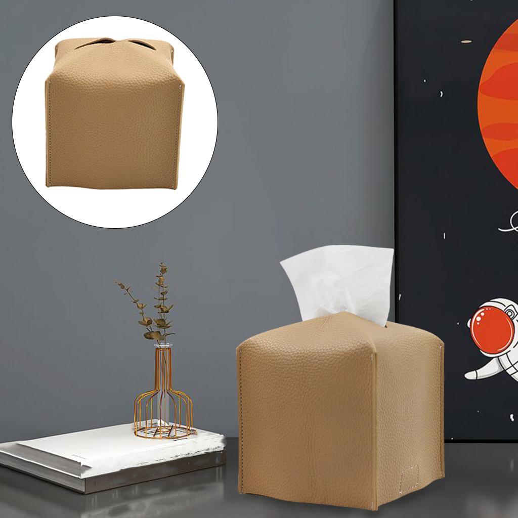Creative Tissue Box Holder Leather for Bedroom Kitchen Dressers