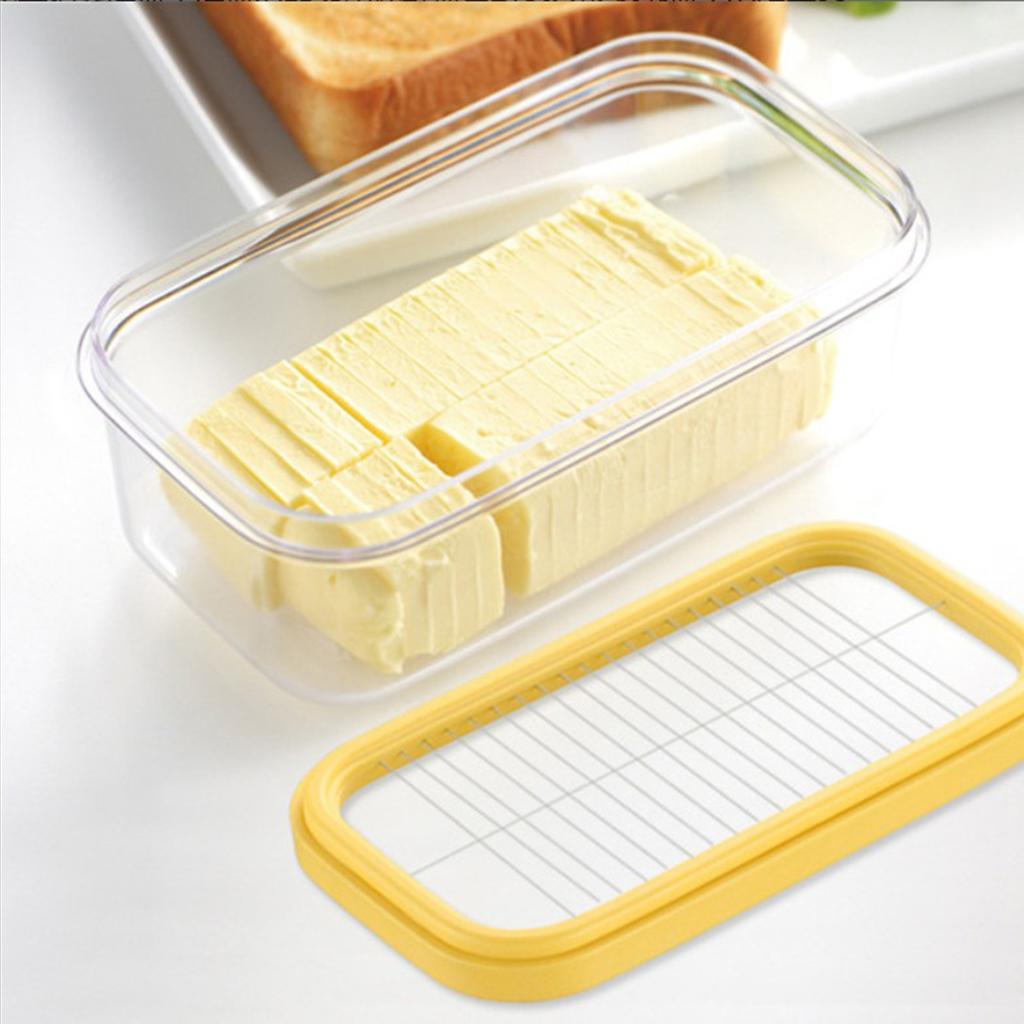 Butter Dish Box Holder Fridge Storage Lid Cutter Plastic Butter Dishes with Lids