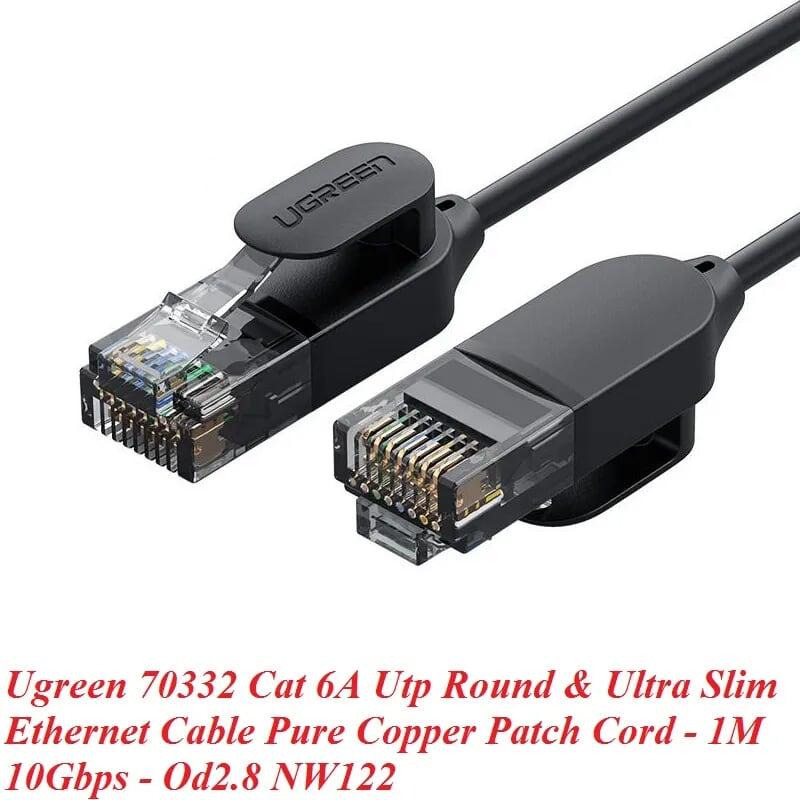 Ugreen UG70332NW122TK 1m cáp mạng cat6a utp od2.8 siêu nhỏ thuần đồng - HÀNG CHÍNH HÃNG