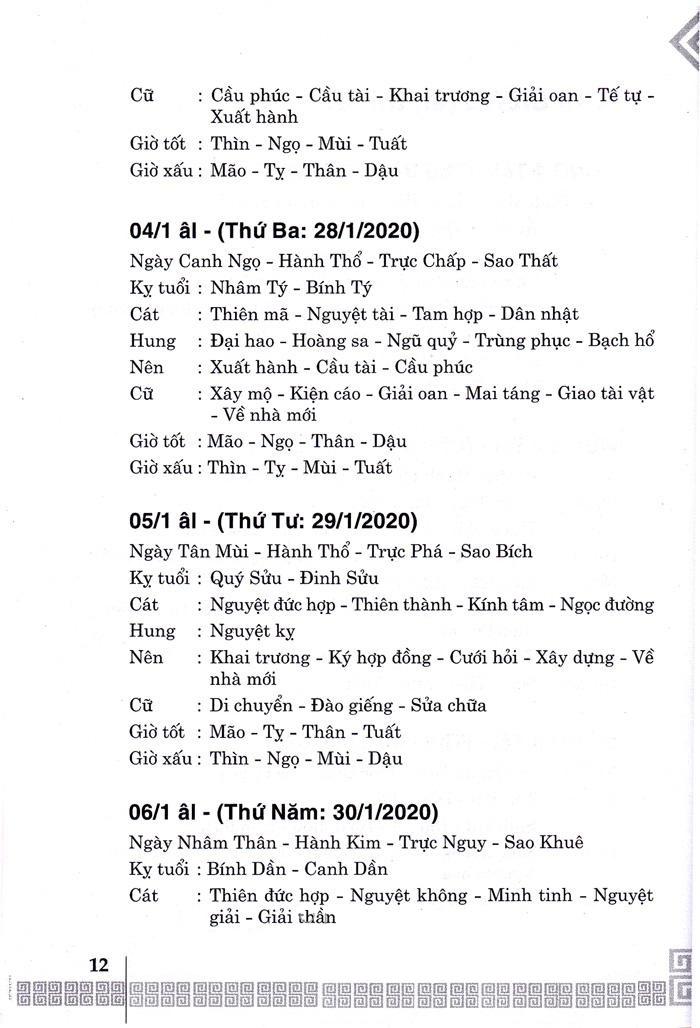 Sách Ngày Lành Tháng Tốt 2020