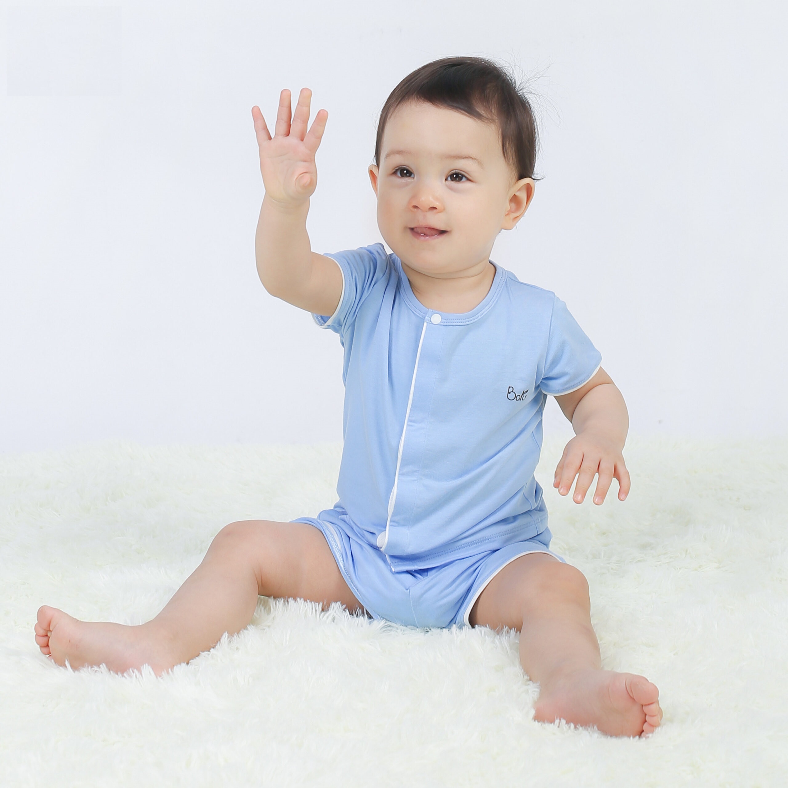 Bộ cộc tay  BARU cài giữa kèm cúc bấm giữa chất liệu cotton siêu mát cho bé ( 0-12m )