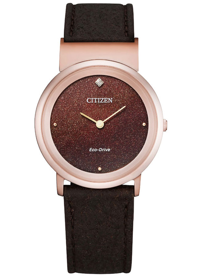 Đồng Hồ Nữ Citizen Đính Kim Cương Dây Da EG7072-19X - Mặt Nâu (Sapphire)