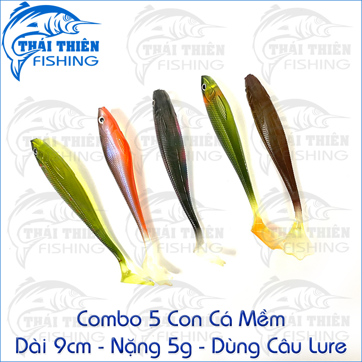 Mồi Mềm NFF Coastline Không Lưỡi Vỉ 5 Con Dài 9cm Nặng 5g Dùng Câu Lure Sông Suối