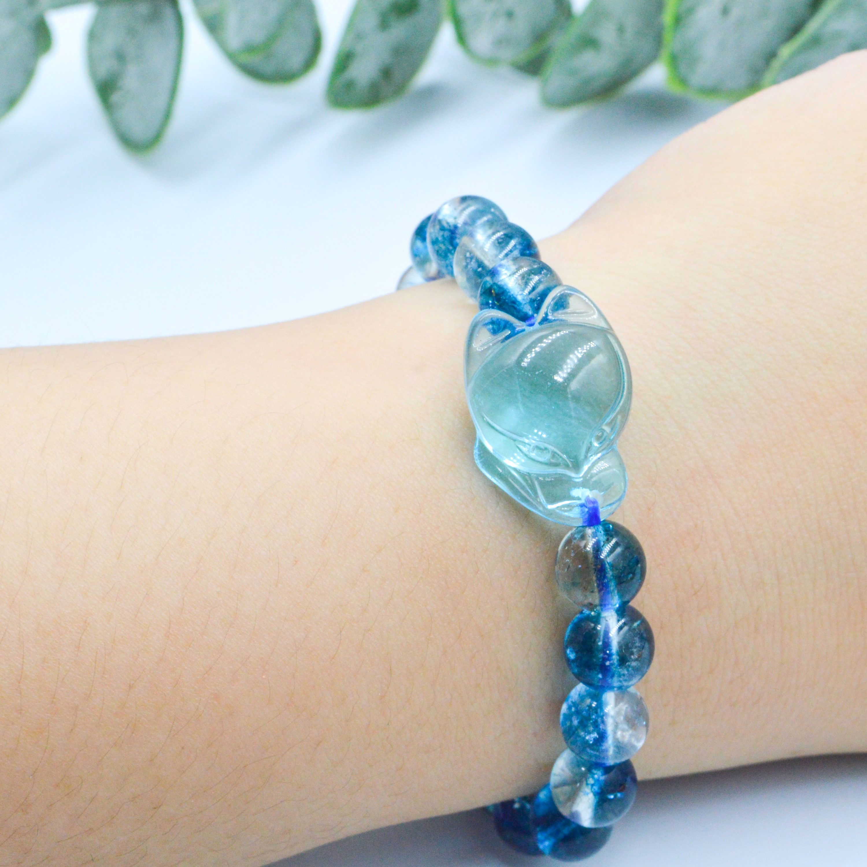 Vòng Tay Hồ Ly Baby Topaz Xanh Dương Phối Ưu Linh Xanh Dương