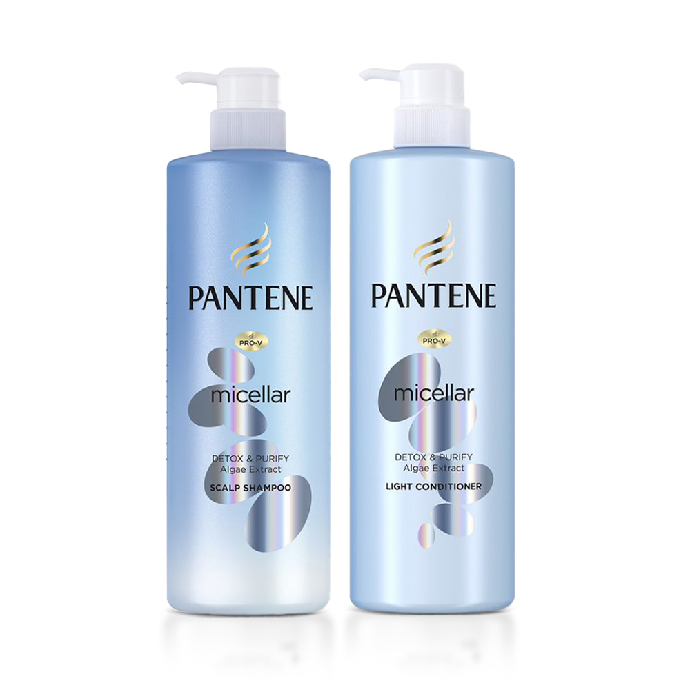 Combo Dầu Gội - Dầu Xả PANTENE Pro-V Micellar Nhiều Mùi Hương Chai 530ml x2