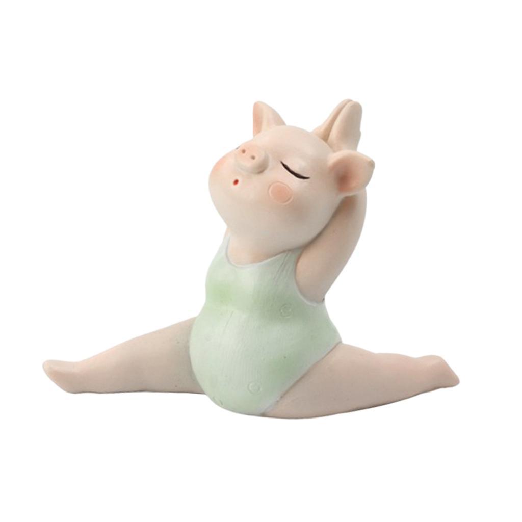 Resin Creative Cartoon Yoga  Decor  Statue for Micro Fairy Garden Decoration Ornaments