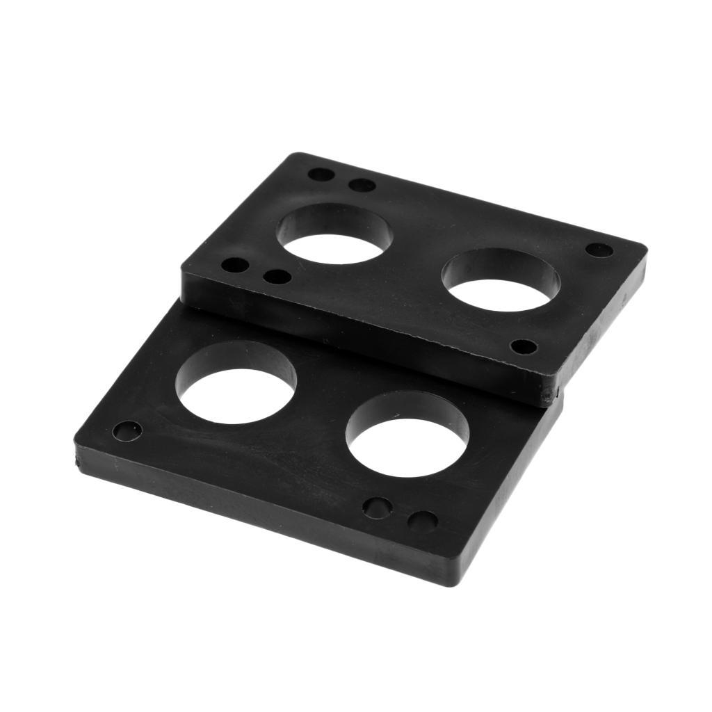 2x 1 Pair of Shockproof Pads for Longboard And Skateboard Riser in 6mm Black PE