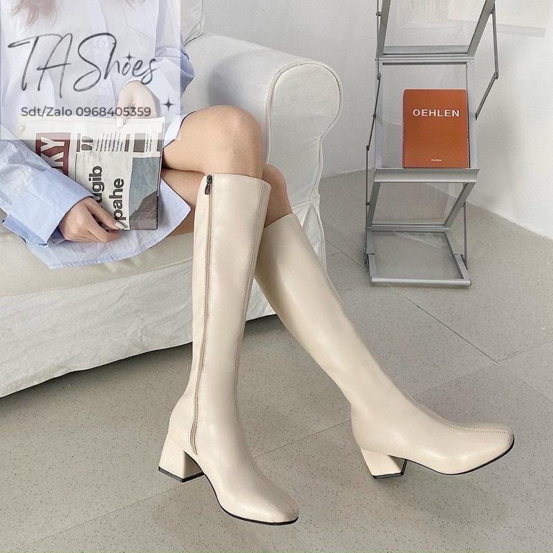 BOOT ĐÙI NỮ MŨI VUÔNG GÓT 5P HÀNG QUẢNG CHÂU LOẠI MỘT LÓT LÔNG ẤM FULLBOX