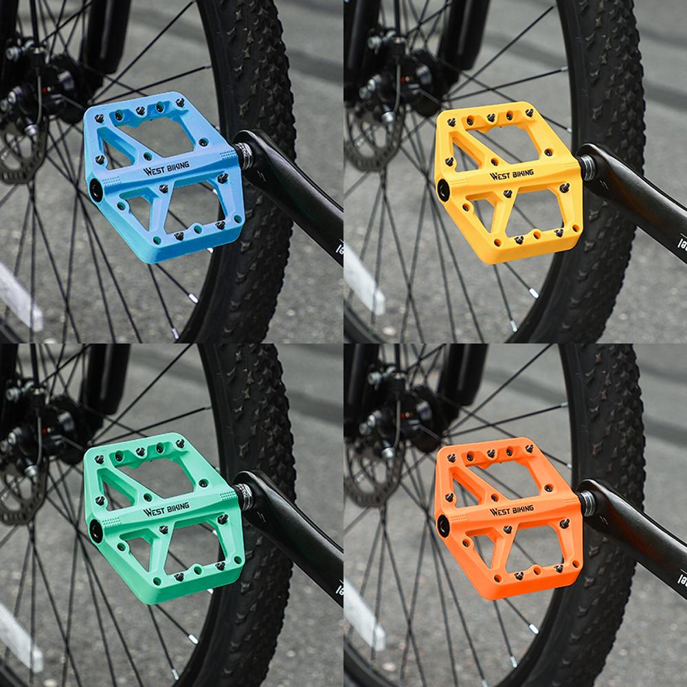 WEST BIKING Bàn đạp xe đạp nylon siêu nhẹ 2 vòng bi kín Bàn đạp xe đạp Chống trượt Bàn đạp xe đạp rộng chống nước