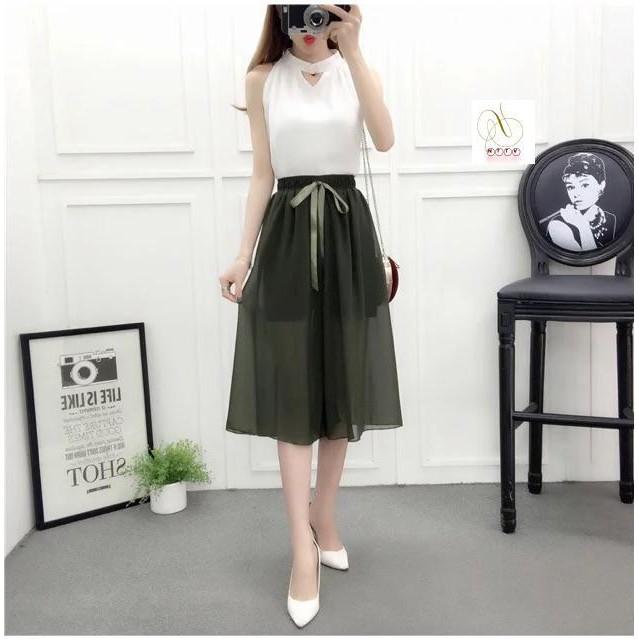 #889 Quần giả váy voan chiffon hàng Quảng Châu