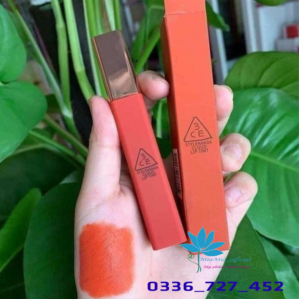 Son Kem Lì 3CE Cloud Lip Tint Peach Tease - Sắc Cam Đào Đỏ Ấm Bền Màu Lâu Trôi [NHẬP KHẨU CHÍNH HÃNG CHECK HIDDEN TAG]